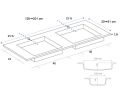 Double vanity top, 100 x 40 cm, shallow depth - LEEDS DOUBLE 40