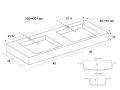 Double vanity top, 100 x 40 cm, shallow depth - LEEDS DOUBLE 40