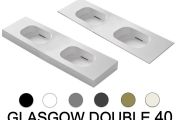 Design double sink countertop, 100 x 46 cm - GLASGOW DOUBLE 40