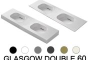 Design double sink countertop, 140 x 46 cm - GLASGOW DOUBLE 60