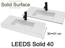 Washbasin top, Solid-Surface resin - LEEDS SOLID 40 MINI