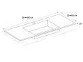 Washbasin top, 60 x 46 cm, suspended or free-standing - ARCHITEC