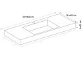 Washbasin top, 60 x 46 cm, suspended or free-standing - ARCHITEC
