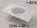 Washbasin top, 60 x 46 cm, suspended or free-standing - ARCHITEC