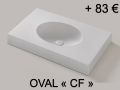 Washbasin top, 60 x 46 cm, suspended or free-standing - ARCHITEC