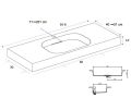 Washbasin top, Solid-Surface resin - GLASGOW SOLID 60