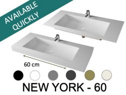 Washbasin countertop, 100 x 50 cm, suspended or built-in - NEW YORK 60