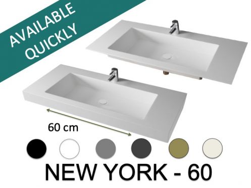 Washbasin countertop, 100 x 50 cm, suspended or built-in - NEW YORK 60