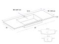 Washbasin countertop, 100 x 50 cm, suspended or built-in - NEW YORK 60