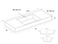 Washbasin countertop, 100 x 50 cm, suspended or built-in - NEW YORK 60