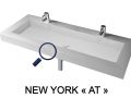 Washbasin counter, 100 x 50 cm, suspended or built-in - NEW YORK 90