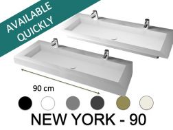 Washbasin counter, 100 x 50 cm, suspended or built-in - NEW YORK 90