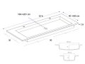 Washbasin counter, 100 x 50 cm, suspended or built-in - NEW YORK 90