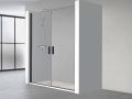 Double shower doors, hinged / pivoting - LILLE BLACK