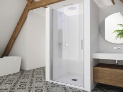 Shower door, 100 cm, hinged / pivoting - LYON
