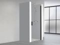 Shower door, 100 cm, hinged / pivoting - LYON BLACK