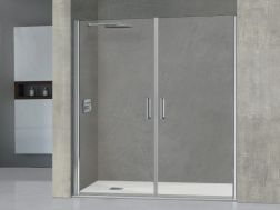 Double shower doors, 100 cm, hinged / pivoting - LILLE
