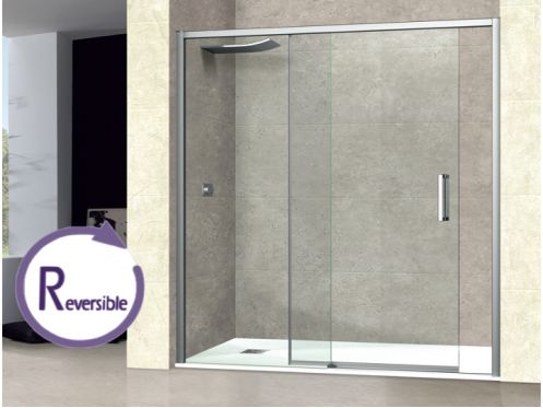 Sliding shower door, with fixed glass - NANTES 310 CH