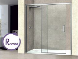 Sliding shower door, 95 to 98 cm, with fixed glass - NANTES 310 CH