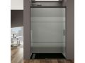 Black sliding shower screen, 150 cm, semi-opaque screen printing - NANTES 310 BLACK