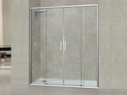 Double central sliding shower screen, 135 cm - TOULOUSE
