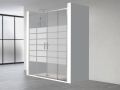 Shower screen, double sliding, half opaque, 135 cm - TOULOUSE BOLD