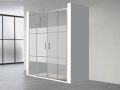 Shower screen, double sliding, half opaque, 200 cm - TOULOUSE BOLD PLUS