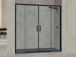 Double central sliding shower screen - TOULOUSE BLACK