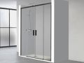 Double central sliding shower screen, 155 cm - TOULOUSE BLACK