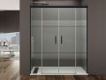 Shower screen, black, 170 cm, semi opaque double sliding - TOULOUSE NOIR BLOD PLUS