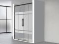 Shower screen, black, 170 cm, semi opaque double sliding - TOULOUSE NOIR BLOD PLUS