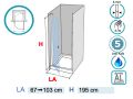 Shower door, 100 cm, semi opaque, hinged / pivoting - LYON BLOD