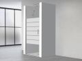 Shower door, 100 cm, semi opaque, hinged / pivoting - LYON BLOD