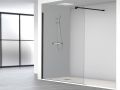 Fixed walk-in shower screen 8 mm safety glass DIJON Black