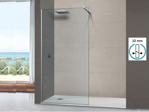 Shower screen, 100 cm, 10 mm fixed glass - DIJON