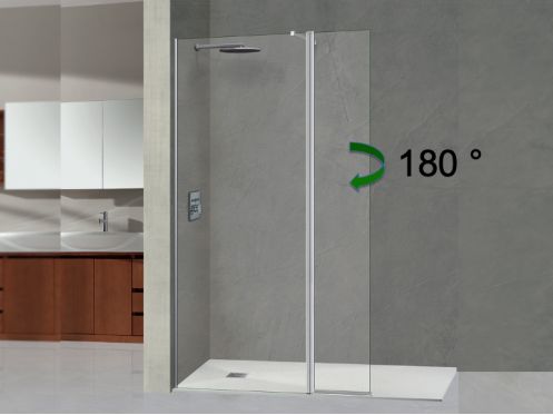 100 cm fixed shower screen, with 180 rotating panel - NICE