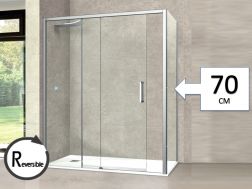 Sliding shower door, with fixed return 70 cm - TOURS