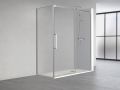 Sliding shower door, 140 cm, with fixed return - TOURS