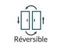Sliding shower door, 140 cm, with fixed return - TOURS