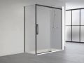 Sliding shower door, with fixed return 80 cm - TOURS BLACK