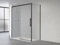 Sliding shower door, with fixed return 80 cm - TOURS BLACK