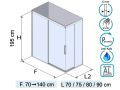 Corner sliding shower screen - AVIGNON 80