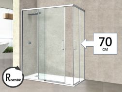 Corner sliding shower screen, 70x70 cm - AVIGNON