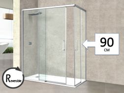 Corner sliding shower screen, 90x90 cm - AVIGNON