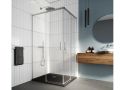 Corner sliding shower screen, 130 cm, with sliding return - AVIGNON