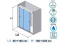 Sliding shower doors, double opening - BERNE