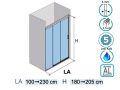 Sliding shower screen, two sliding shutters, on a fixed panel - BALE