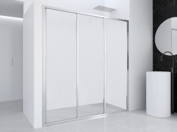 Sliding shower screen, two sliding doors, on fixed glass - ZURICH