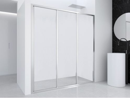 Sliding shower screen, 105 cm, two sliding doors, on fixed glass - ZURICH