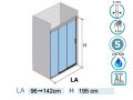 Sliding shower screen, 105 cm, two sliding doors, on fixed glass - ZURICH